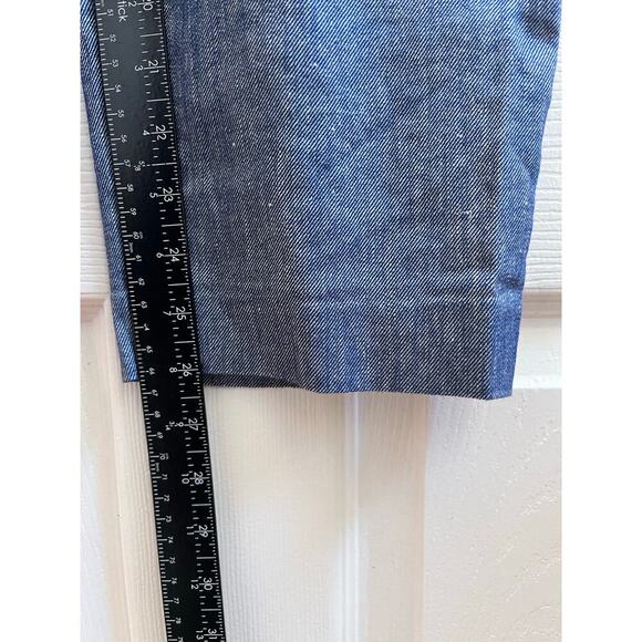 Express Chambray Linen Blend Super High Rise Ankle Tapered Pant Size Large - Picture 8 of 12